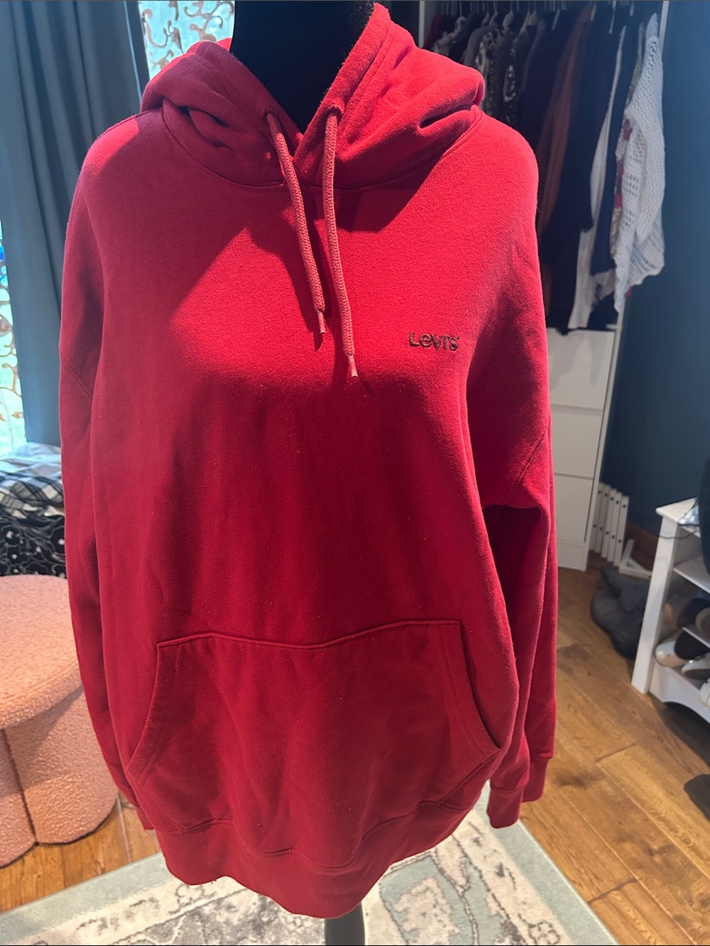 Levi's Women's Red Pullover Hoodie Sweatshirt